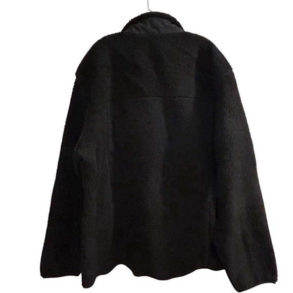 Lands' End Men's XXL/T Black Sherpa Fleece Jacket Winter Casual Zip Pockets - Picture 12 of 15